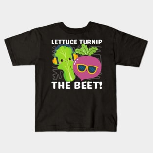 Funny Lettuce Turnip The Beat Vegetable Food Music Pun Cute Kids T-Shirt